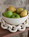 Coupe à fruits CYCLADES, grès crème chamotté