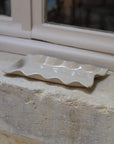 Plateau décoratif Ibiza, grès lisse émail transparent, céramique artisanale