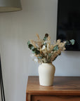 KLAYA x LES RENOUÉES | Vase & bouquet de fleurs séchées, crème eucalyptus