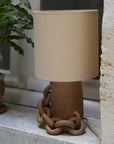 Lampe Andros marron crème de côté