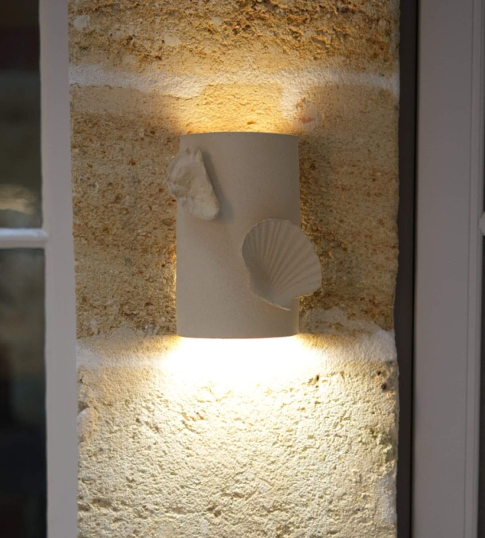 Applique luminaire Pyla, en grès chamotté, céramique artisanale