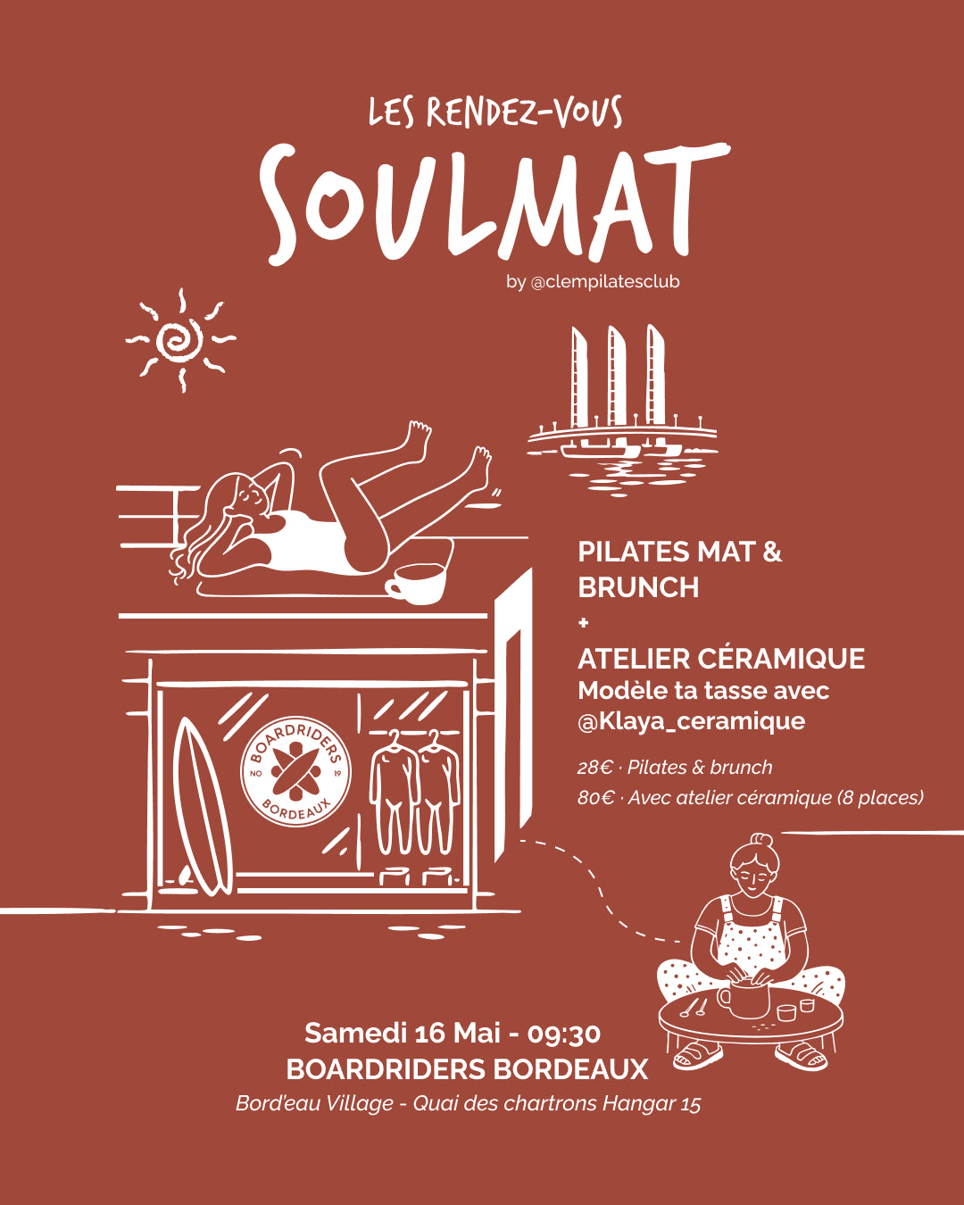 Pilates Brunch & Céramique Bordeaux samedi 16 mai 