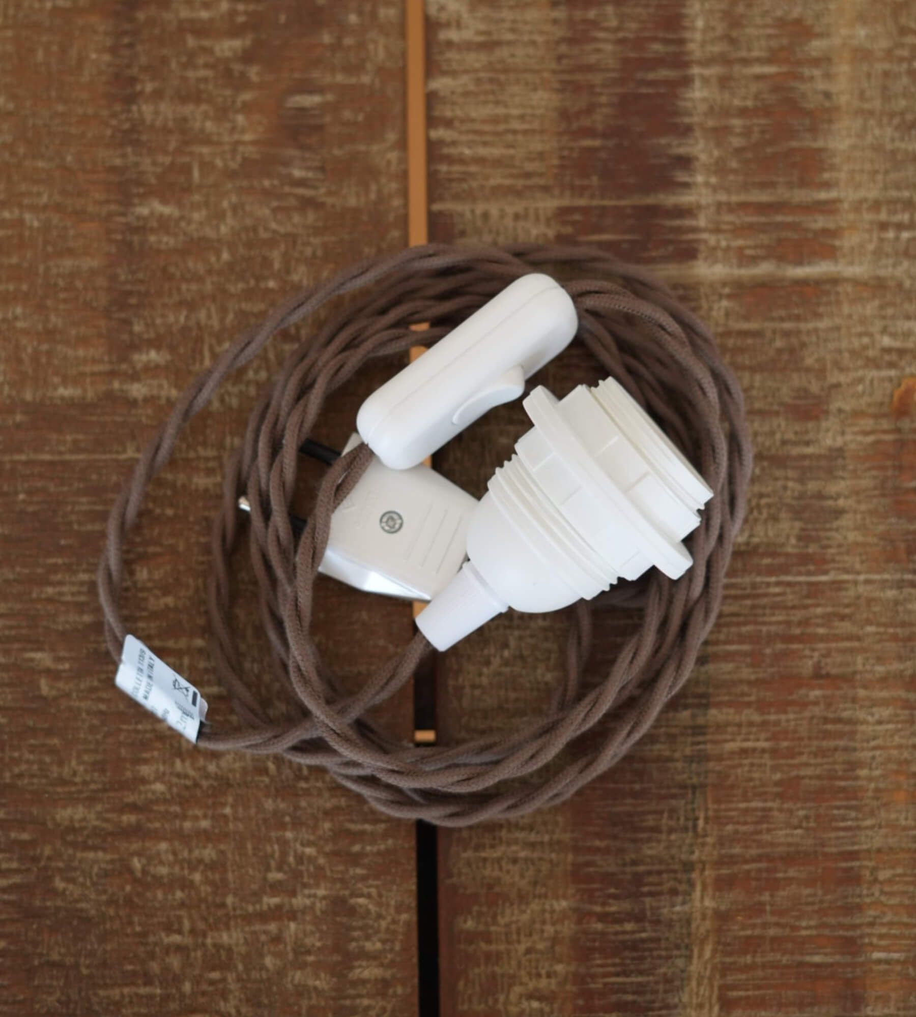 Cable Electrique CE en coton tressé expresso, E27