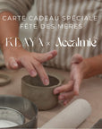 Carte cadeau Fête des Mères Klaya x Accalmie à Bordeaux atelier céramique et boisson offerte 