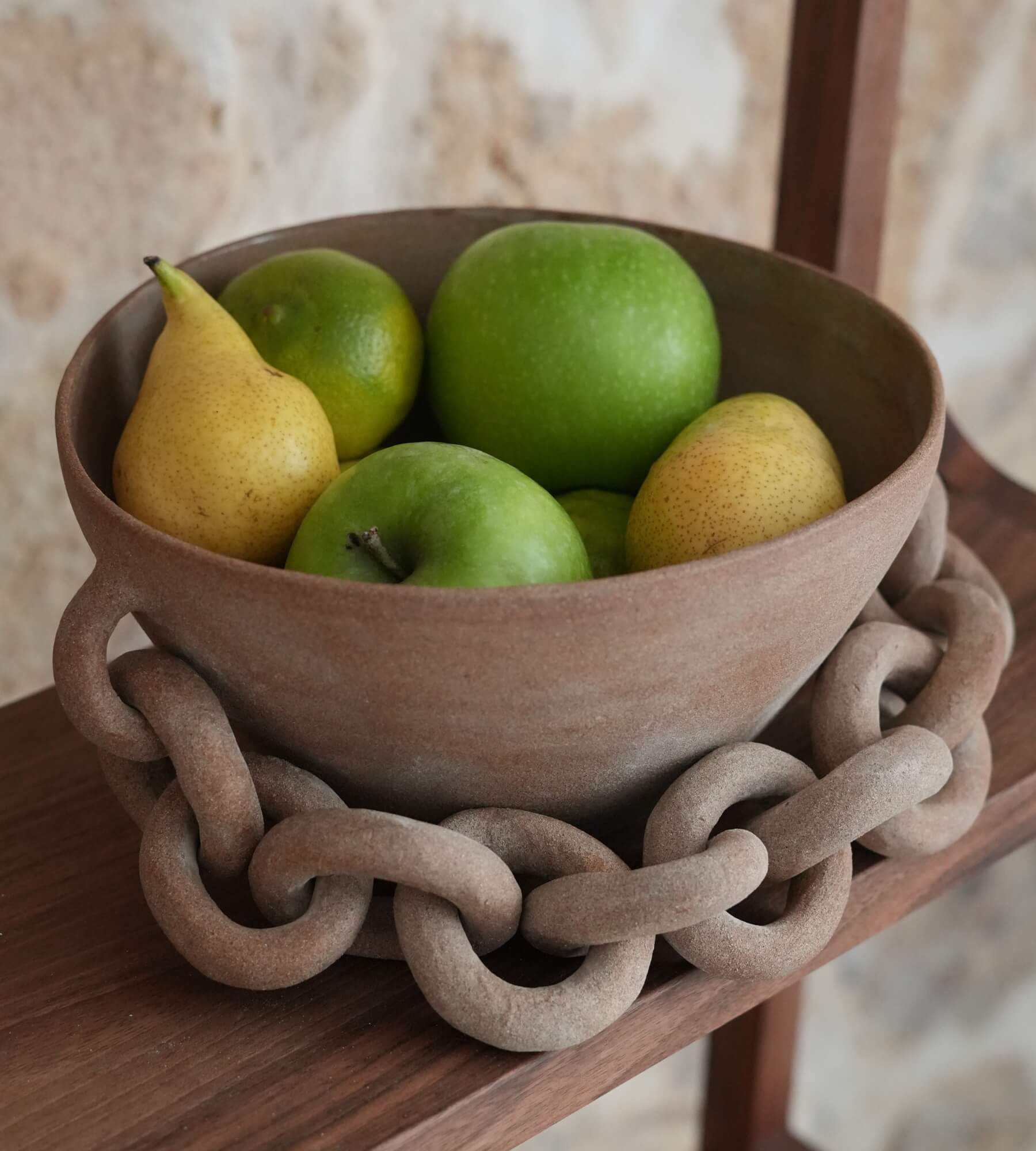 Coupe à fruits CYCLADES grès sable brun