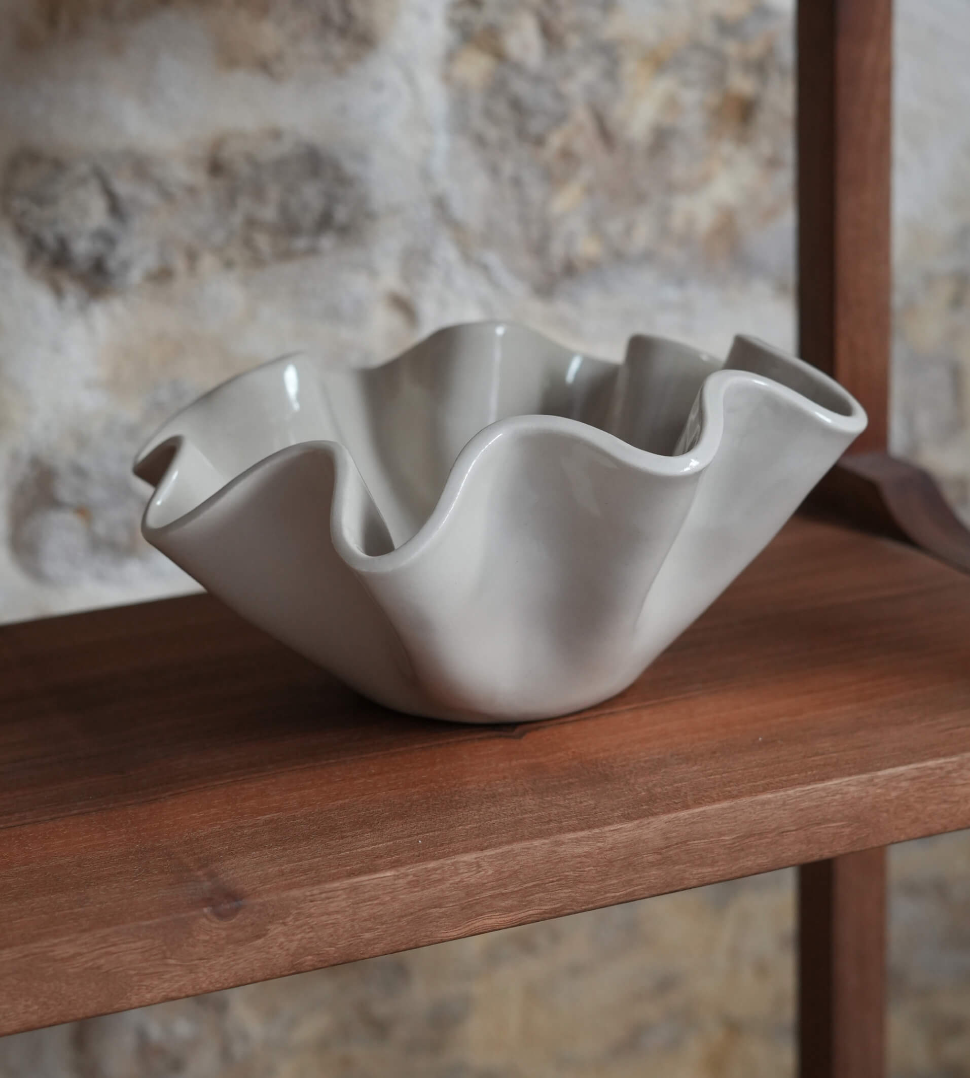 Coupe décorative Ibiza, grès beige, faite main, Klaya Céramique 