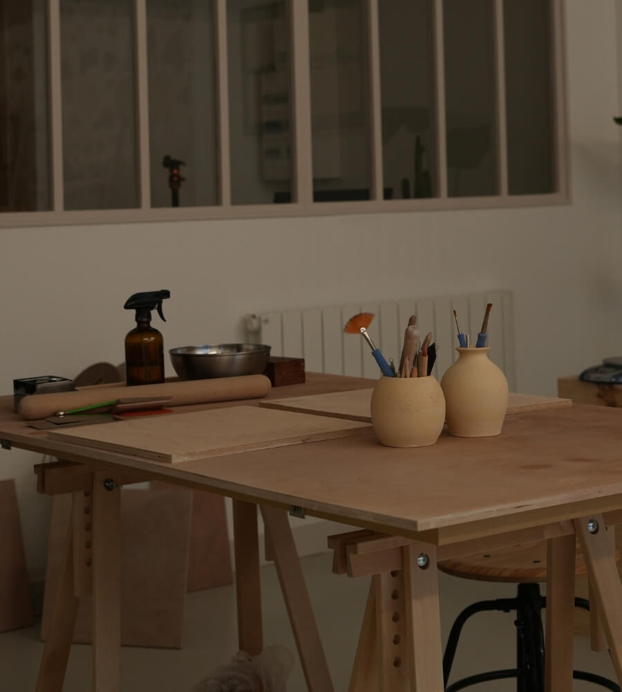 Table modelage, initiation céramique Bordeaux, atelier modelage
