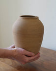 Vase Rome grès sable brun marron